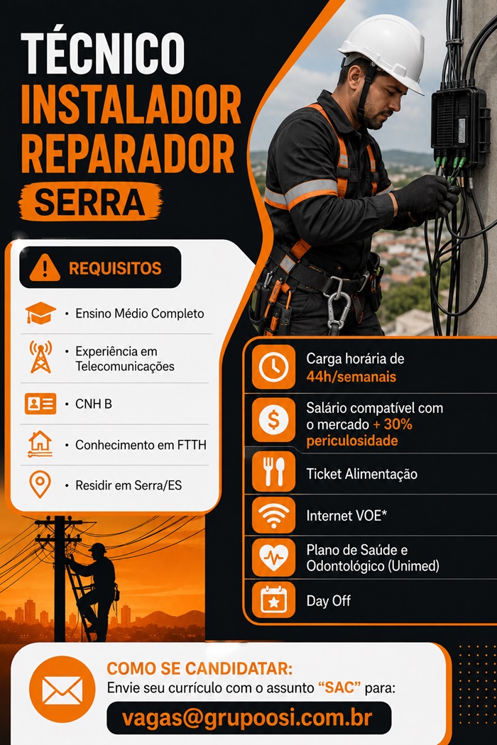 TÉCNICO INSTALADOR REPARADOR - SERRA