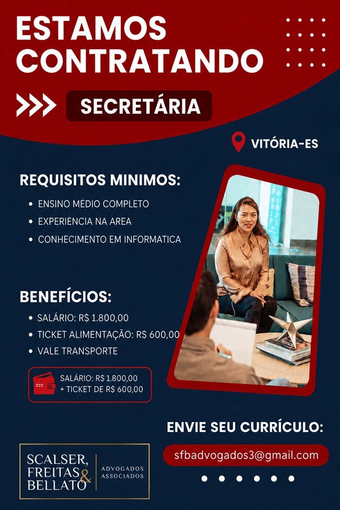 VAGA PARA SECRETÁRIA