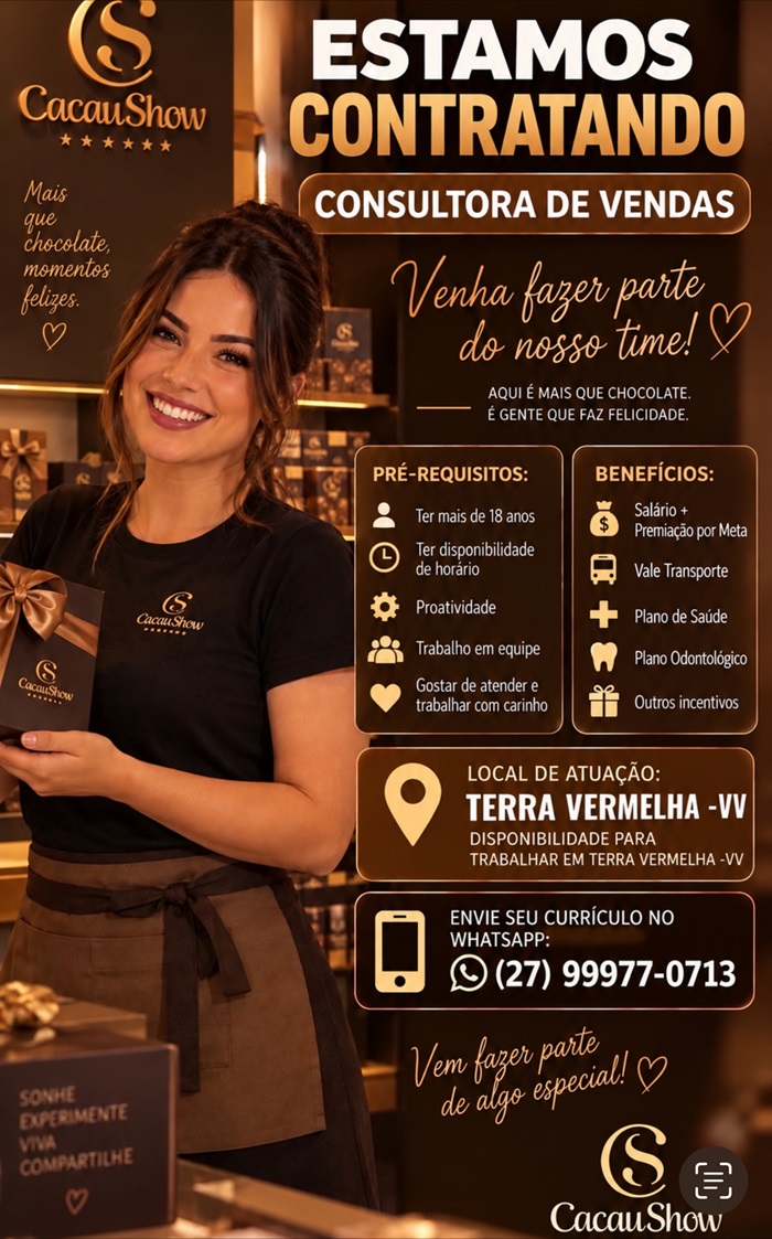 CONSULTORA DE VENDAS - CACAU SHOW