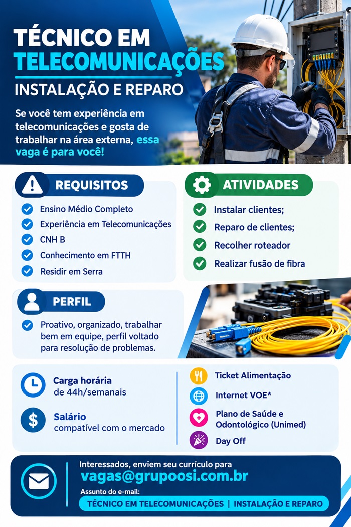  TÉCNICO EM TELECOMUNICAÇÕES | INSTALAÇÃO E REPARO  