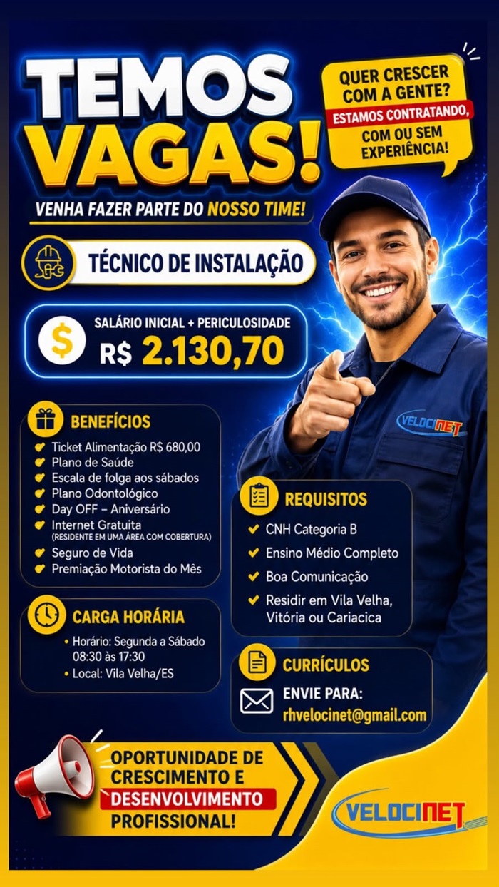 TÉCNICO DE INSTALAÇÃO