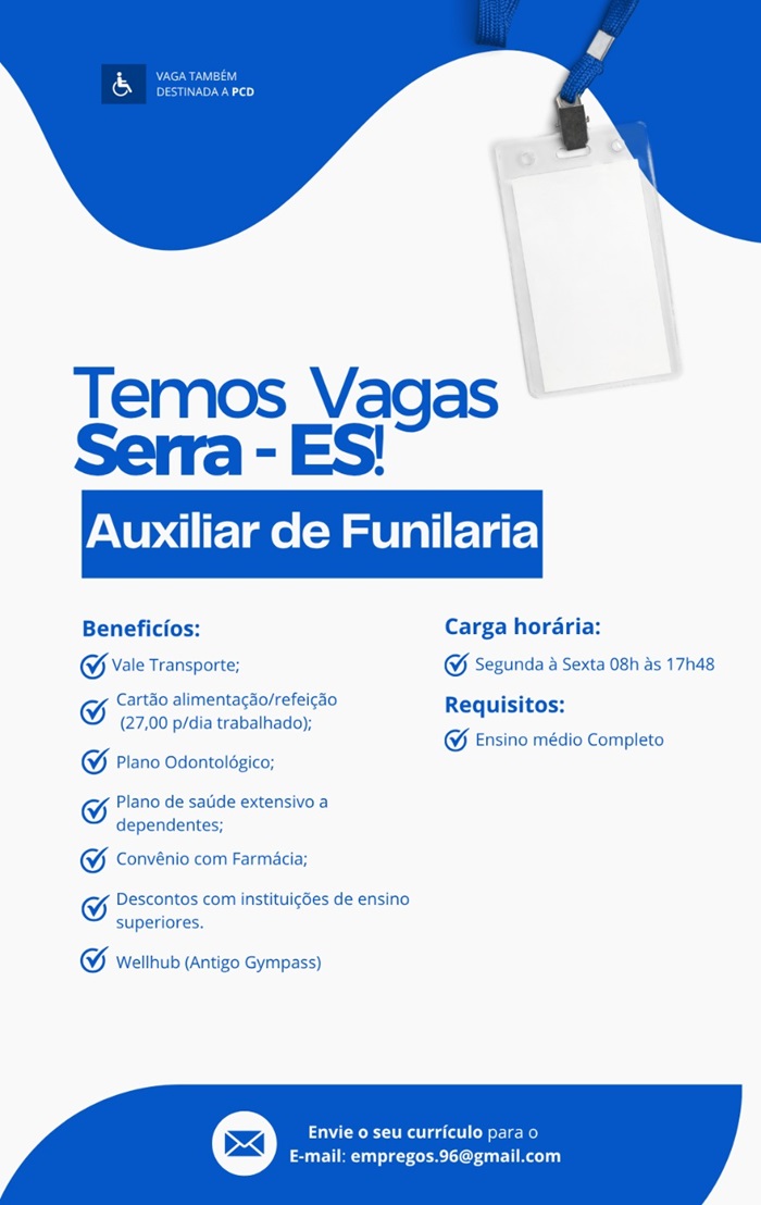 Oportunidade para Auxiliar de Funilaria (Serra – ES)