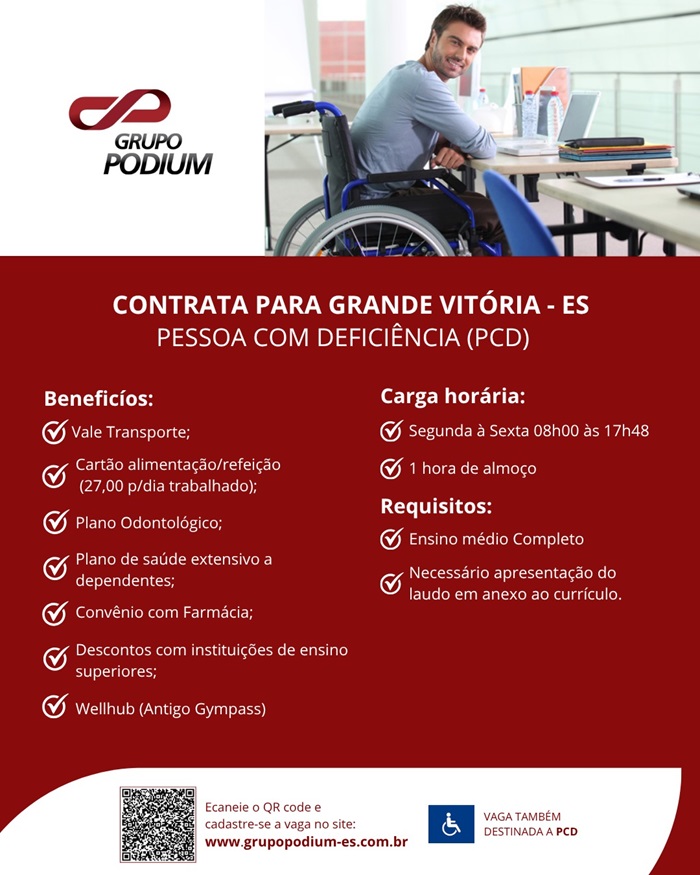 FIAT PODIUM CONTRATA PESSOAS COM DEFICIÊNCIA