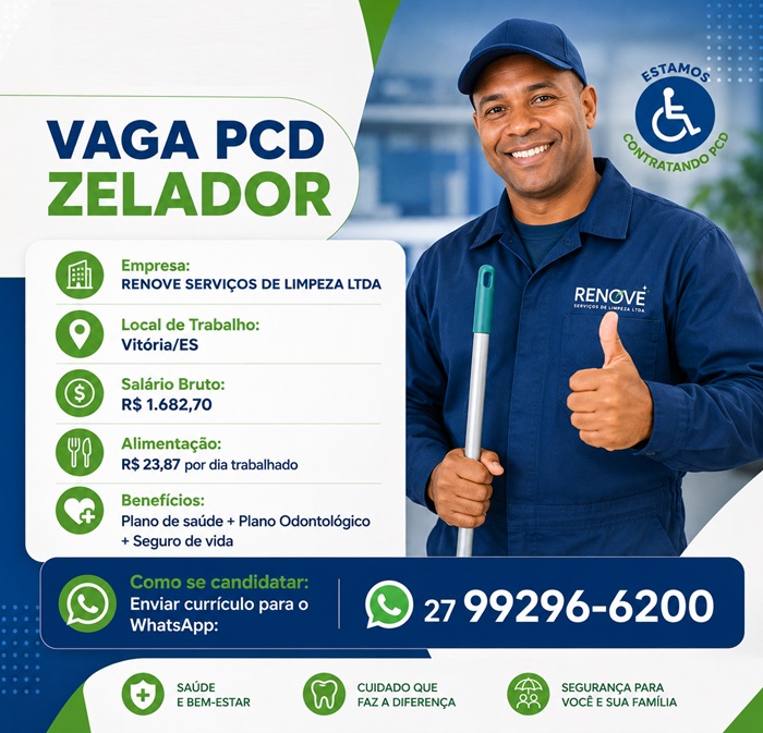 VAGA PARA PCD - ZELADOR 