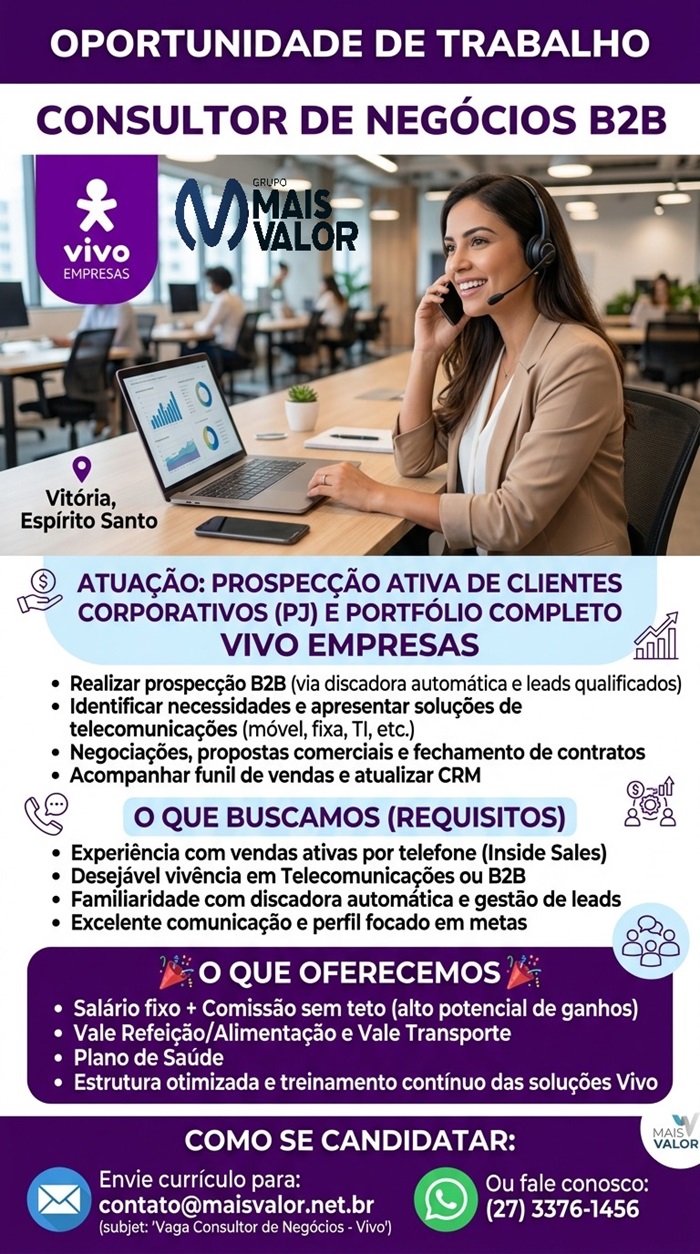 Consultor de Negócios B2B – Vivo Empresas