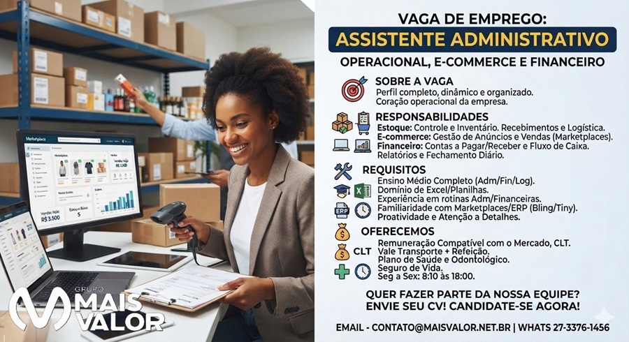 Assistente Administrativo - Operações, E-commerce e Financeiro