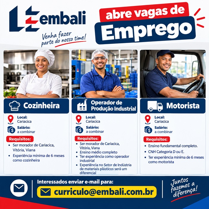 Embali abre novas vagas de Emprego