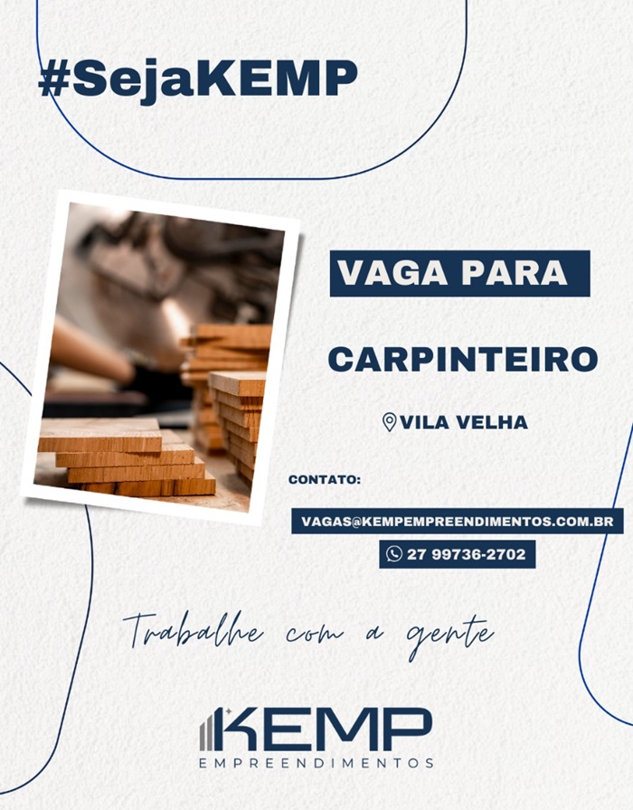 KEMP CONTRATA CARPINTEIRO