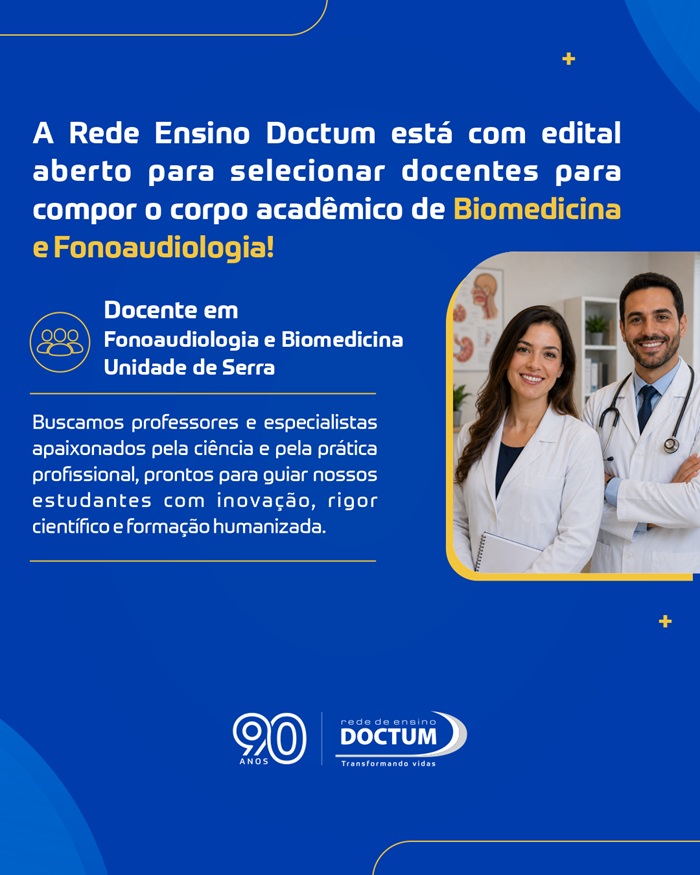 A Rede de Ensino Doctum está com vagas abertas para Professores!