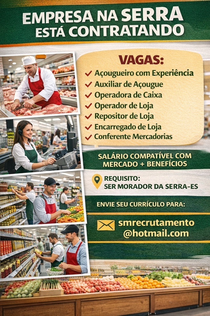 Oportunidade de Emprego – Serra/ES