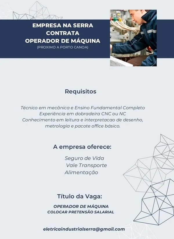 OPERADOR DE MÁQUINA