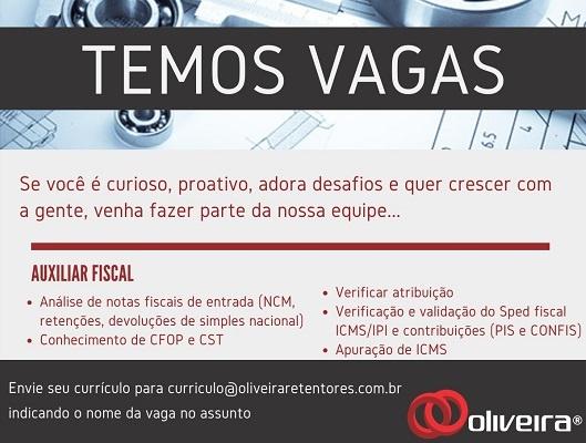 Oliveira Retentores contrata Auxiliar Fiscal