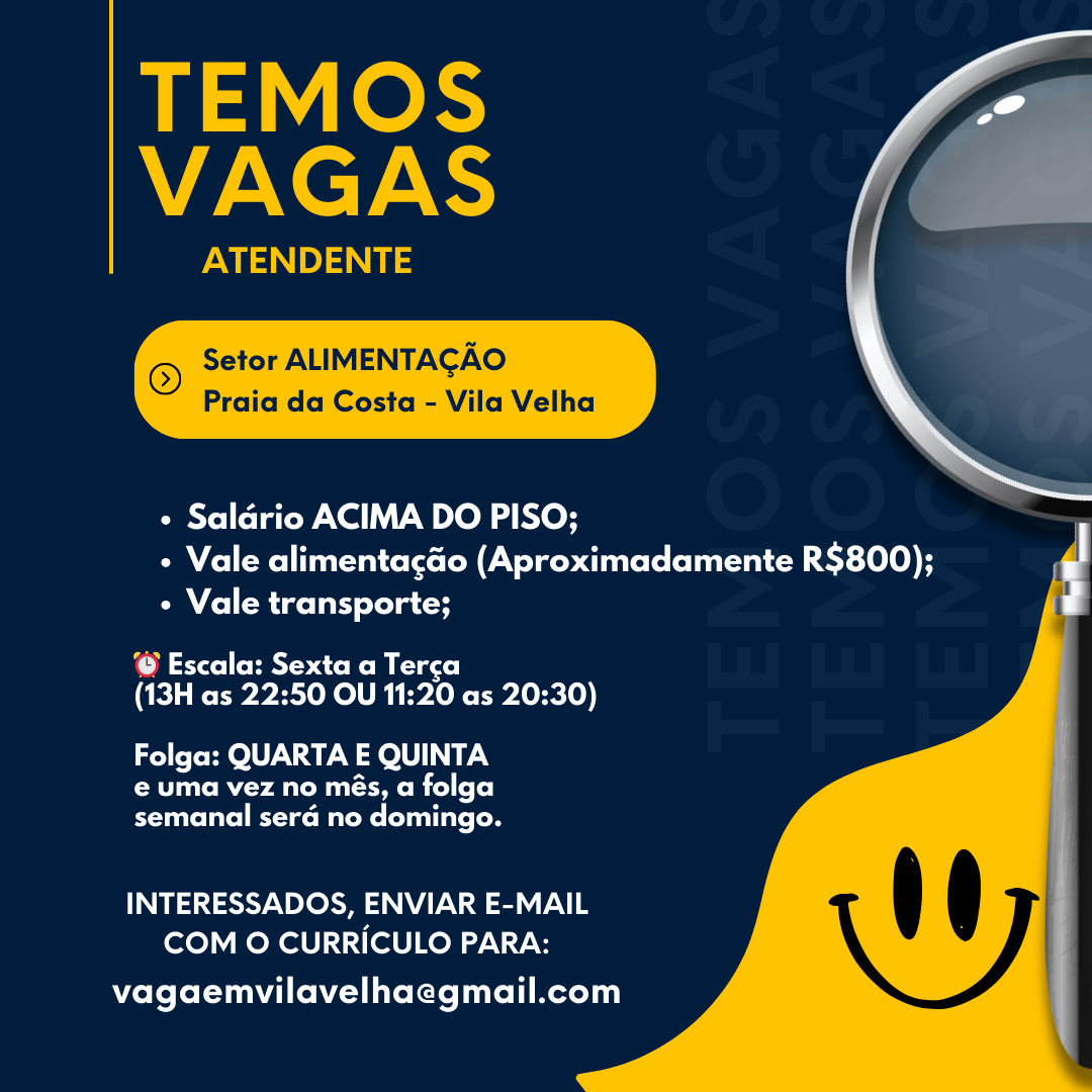VAGA PARA ATENDENTE