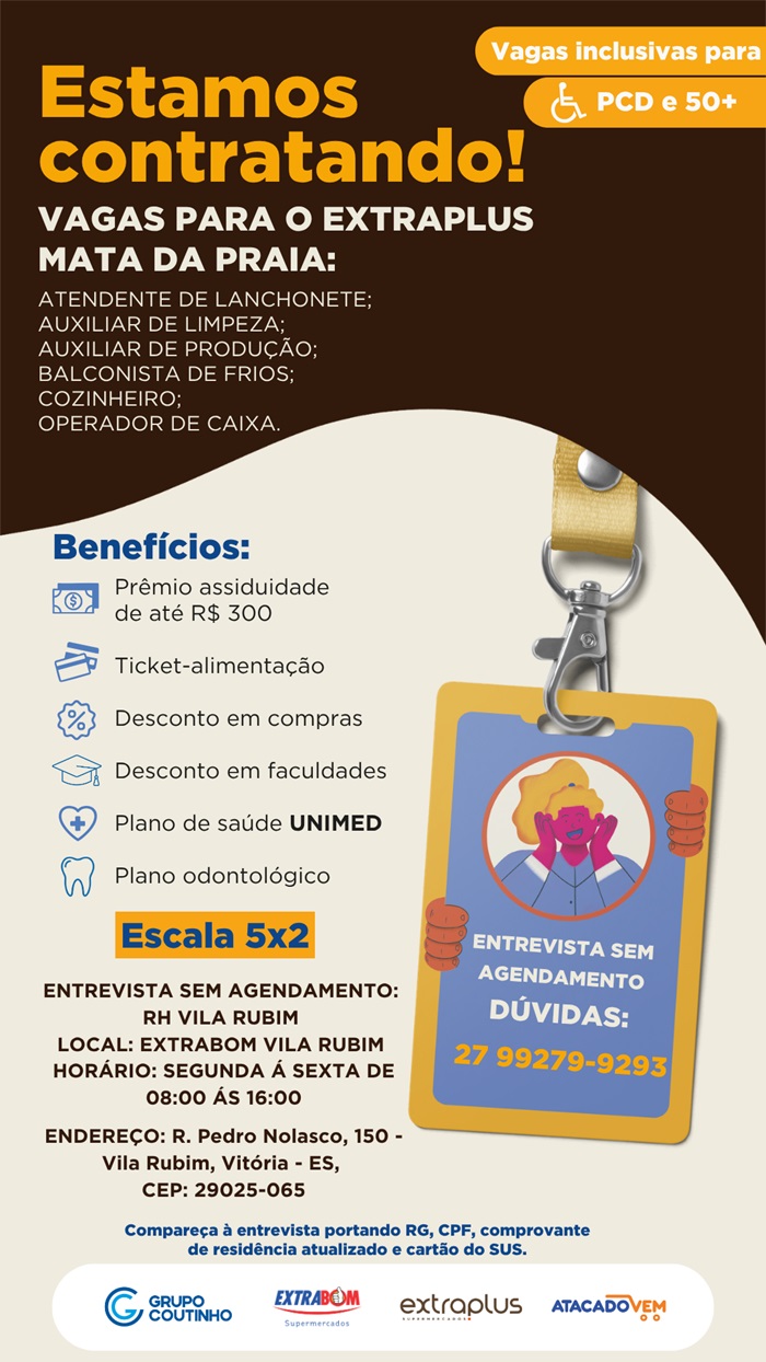 Vagas para o EXTRAPLUS MATA DA PRAIA