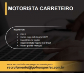 GO transportes contrata Motorista Carreteiro