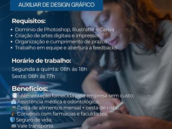 GRUPO VILA VITÓRIA CONTRATA AUXILIAR DE DESIGN GRÁFICO