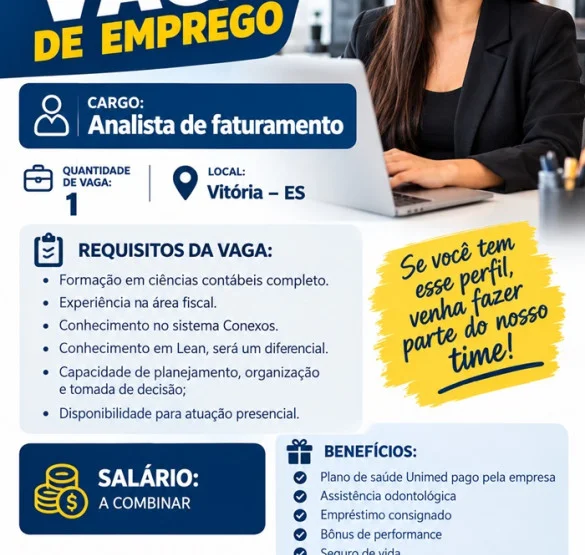 Vaga para Analista de faturamento