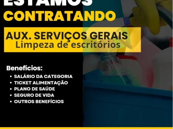 AUXILIAR DE SERVIÇOS GERAIS - Limpeza de Escritórios