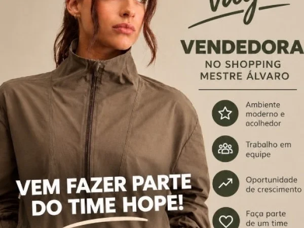 HOPE ABRE VAGA PARA VENDEDORA