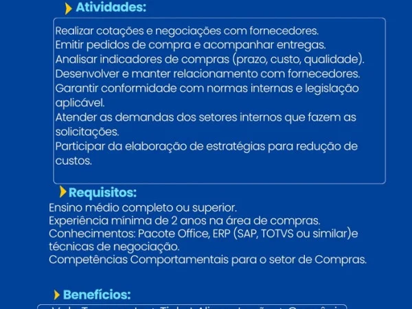 VAGA PARA COMPRADOR(A)