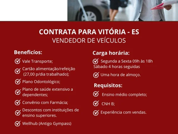  GRUPO PODIUM CONTRATA VENDEDOR DE VEÍCULOS