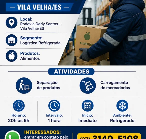 Oportunidade de trabalho - Separação e Carregamento