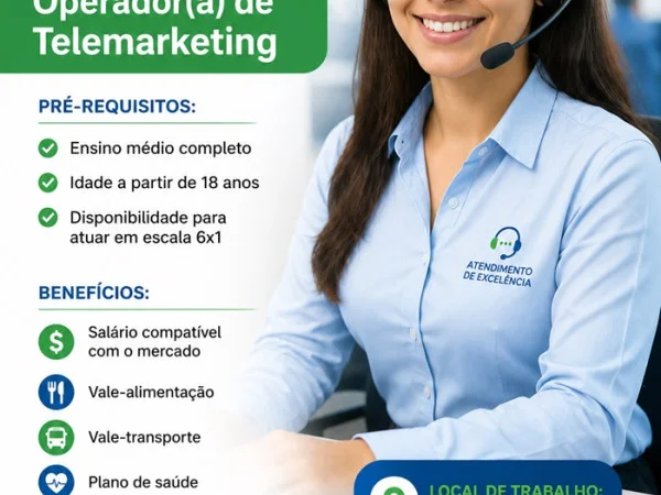 Vaga para Operador(a) de Telemarketing