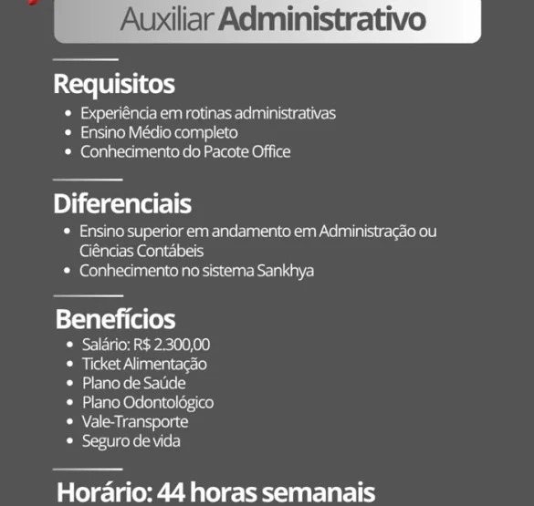 Loja Kouzina contrata Auxiliar Administrativo 