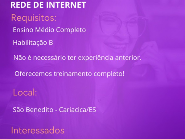 Vaga para Meio Oficial de Redes