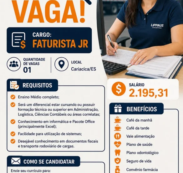 Lippaus Logística contrata Faturista Jr