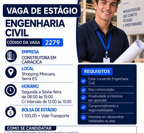  VAGAS DE ESTÁGIO – ENGENHARIA CIVIL
