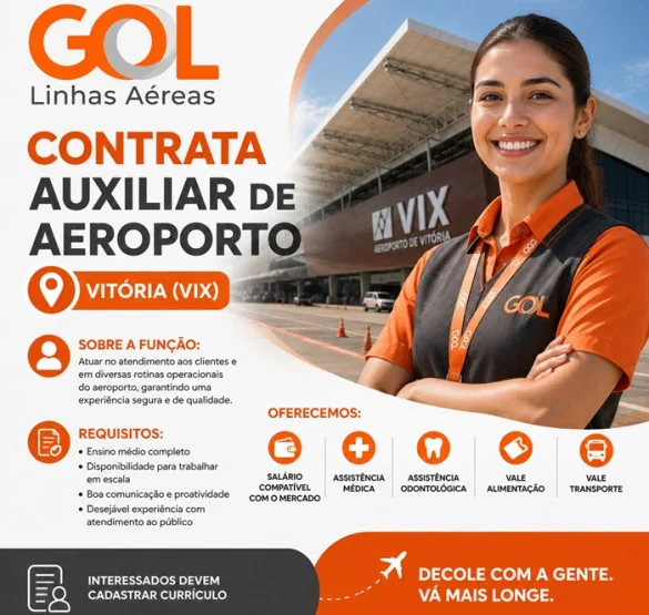 Gol Linhas Aéreas contrata Auxiliar de Aeroporto - Vitória (VIX)
