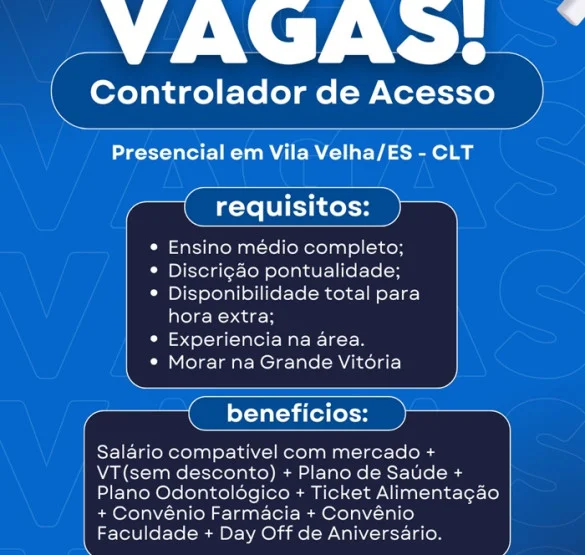 VAGA PARA CONTROLADOR DE ACESSO