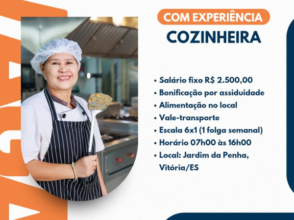 VAGA DE COZINHEIRA