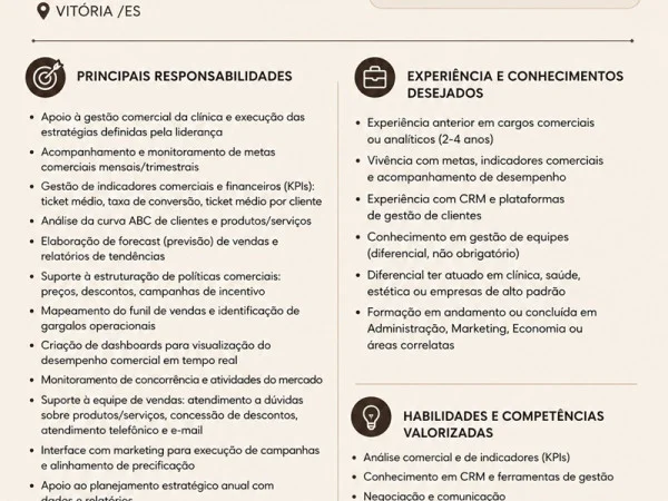 VAGA DE ANALISTA COMERCIAL
