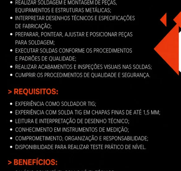 Grupo Musso contrata Soldador TIG