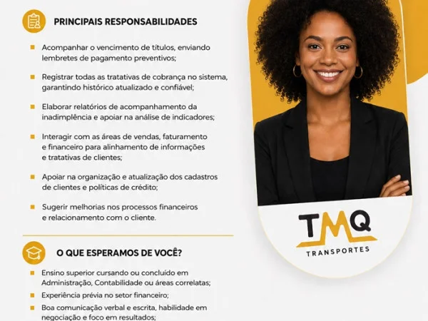 TMQ Transportes contrata Assistente Financeiro