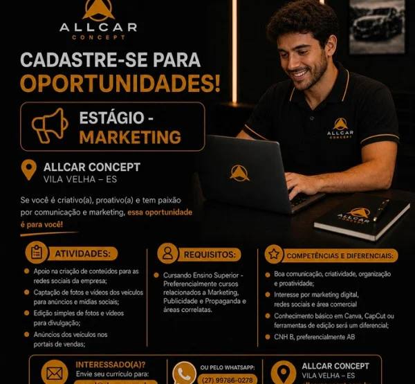 Estagiário de Marketing - Allcar Concept - Vila Velha/ES