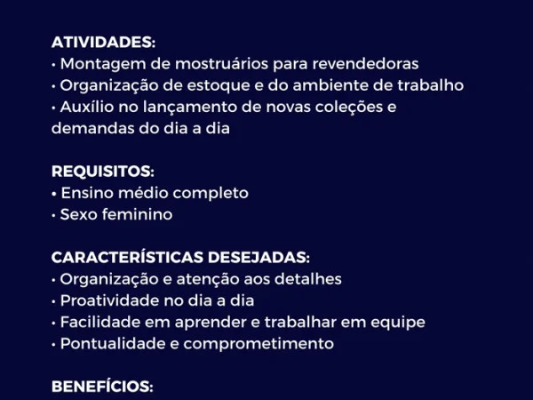 Auxiliar Operacional – Empoderar Semijoias (Vila Velha - ES)