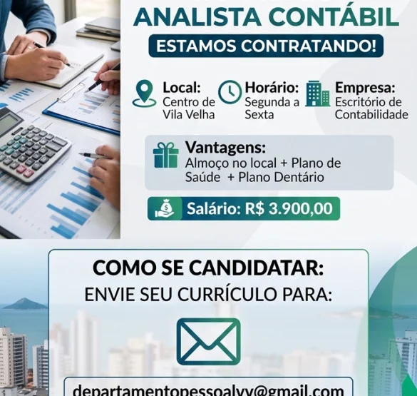 Vagas para Analista Contábil em Vila Velha - ES