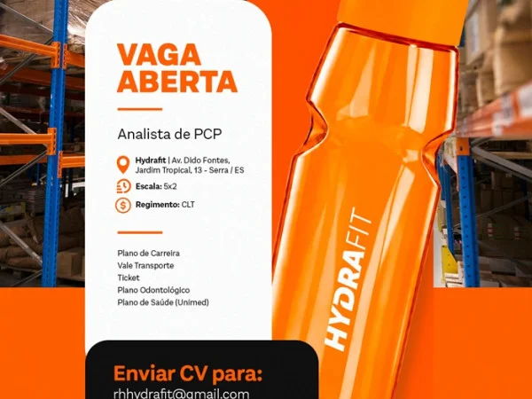 VAGA ABERTA | ANALISTA DE PLANEJAMENTO E CONTROLE DA PRODUÇÃO (PCP)