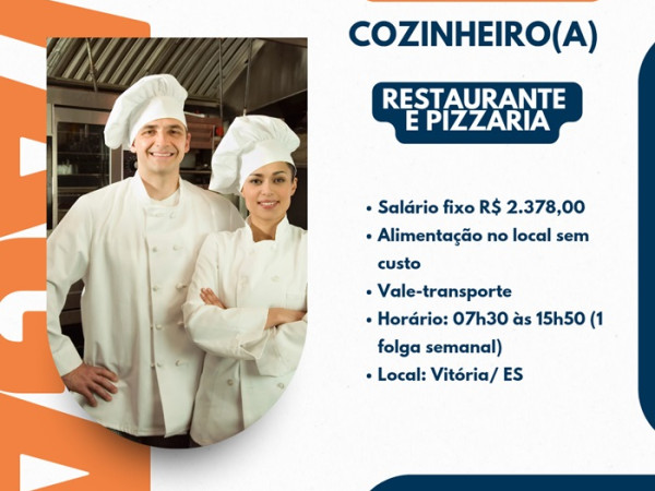 VAGA PARA COZINHEIRO(A)