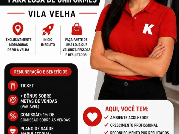 Vaga de Vendedora para Loja de Uniformes — Vila Velha