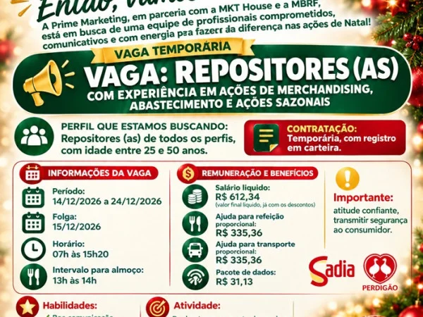 VAGAS PARA REPOSITORES (AS) - NATAL