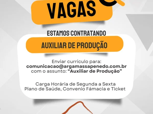 Penedo Argamassa contrata Auxiliar de Produção