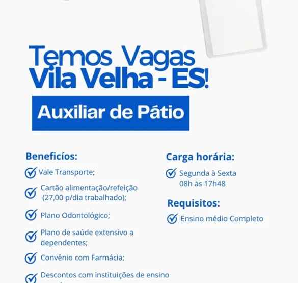 VAGA PARA AUXILIAR DE PÁTIO