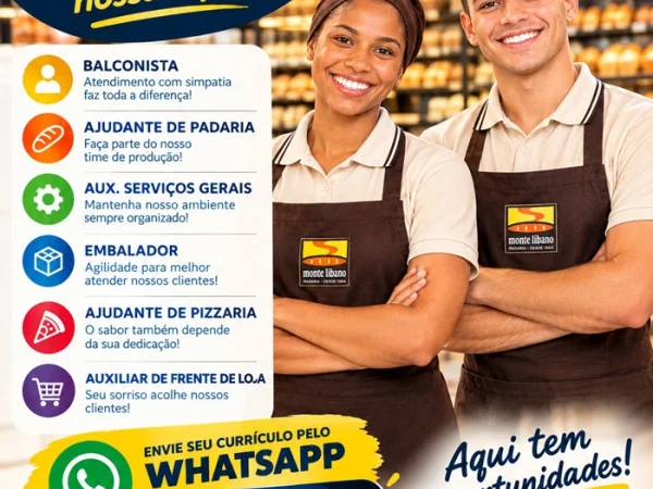 Monte Líbano abre diversas vagas de Emprego