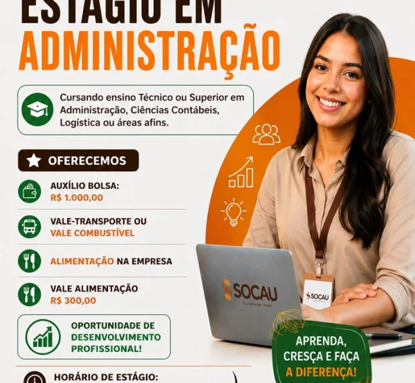 SOCAU abre vaga de Estágio em Administração