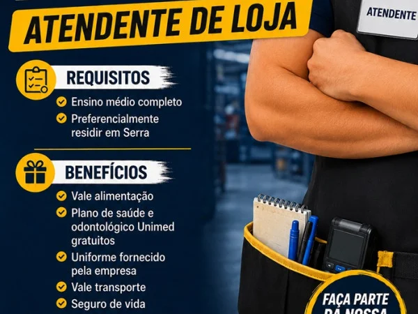 VAGA DE ATENDENTE DE LOJA