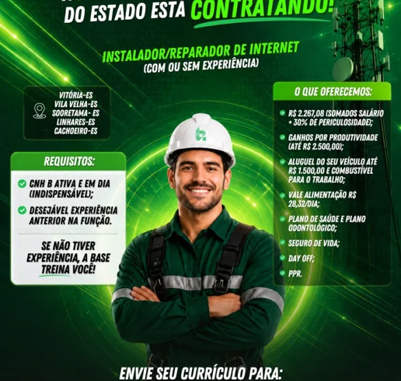 Base Telecom contrata Instalador/Reparador de Internet 